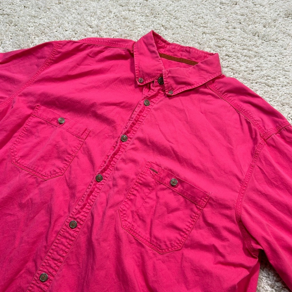 Territory Ahead Button Down Shirt XLT Tall Pink Short Sleeve Cotton Canvas